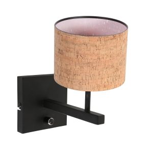 minimalistischeschwarzewandleuchtemitkorkschirmsteinhauerstang-1