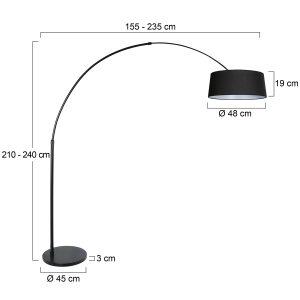 moderneschwarzebogenlampemitschwarzemleinenschirmsteinhauersparkledlight-7
