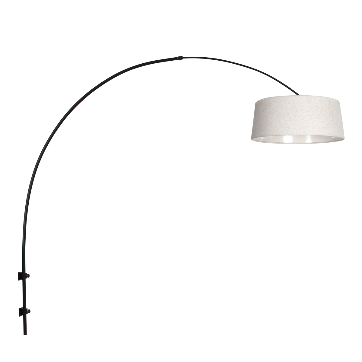 schwarzebogenwandleuchtemitcremefarbenemleinenschirmsteinhauersparkledlight-1