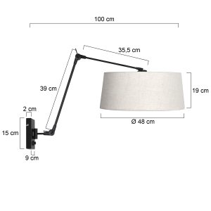 schwarzewandleuchtemitcremefarbenemleinenschirmsteinhauerprestigechic-7