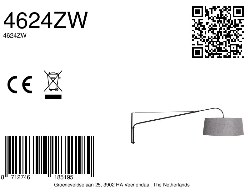 schwarzewandleuchtemitgrauemleinenschirmsteinhauerelegantclassy-8a