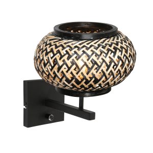 schwarzewandleuchtemithandgeflochtenembambusschirmsteinhauerstang-1