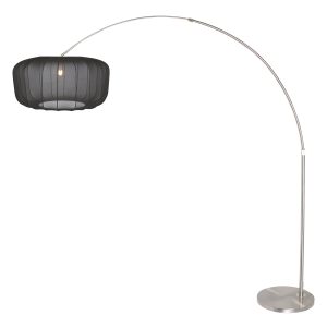 stahlfarbenebogenlampemitgroßemschwarzemschirmsteinhauersparkledlight-1