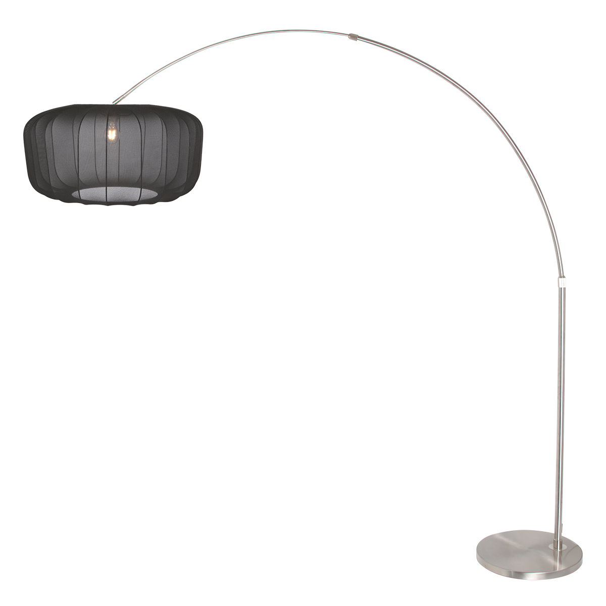 stahlfarbenebogenlampemitgroßemschwarzemschirmsteinhauersparkledlight-1