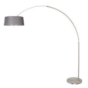 stahlfarbenebogenlampemitruhigemcremefarbenemschirmsteinhauersparkledlight-1