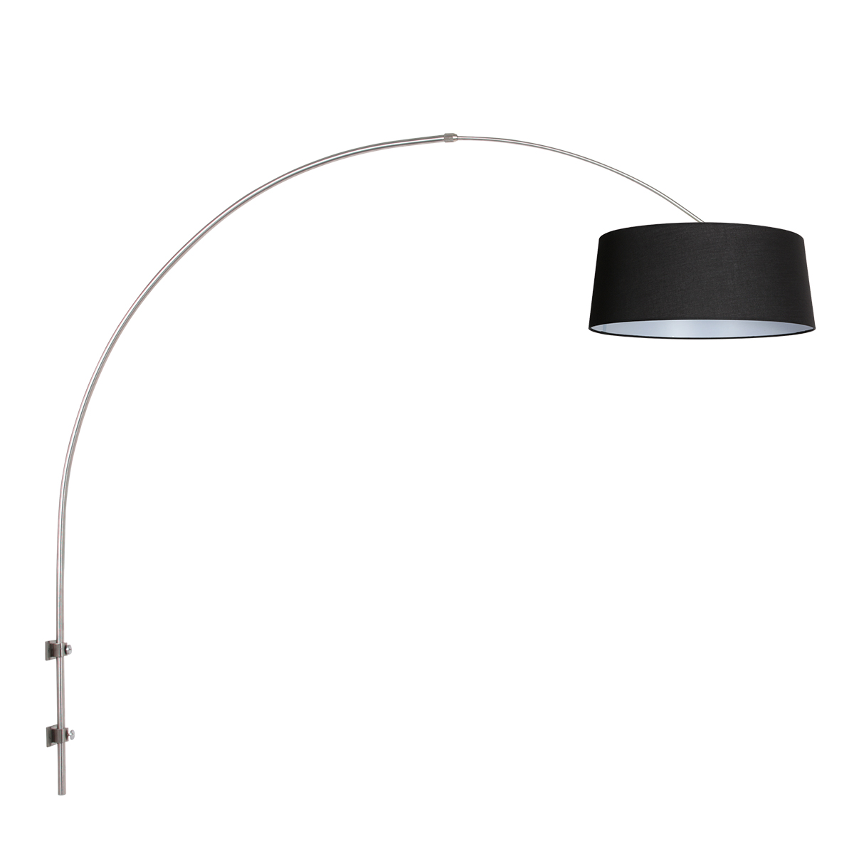stahlfarbenebogenwandleuchtemitschwarzemschirmsteinhauersparkledlight-1