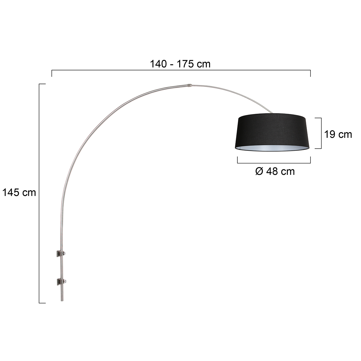 stahlfarbenebogenwandleuchtemitschwarzemschirmsteinhauersparkledlight-7