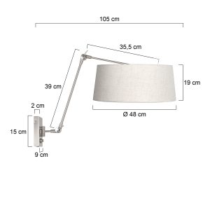stahlfarbenewandleuchtemitcremefarbenemschirmsteinhauerprestigechic-7