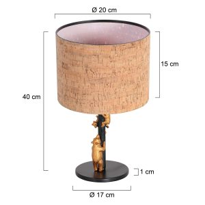 verspieltegoldschwarzetischlampemitbärchenundkorkschirmannelightanimaux-7