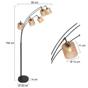 schwarzebogenstehlampemitfünfamberfarbenenrippengläsernmexliteocre-7