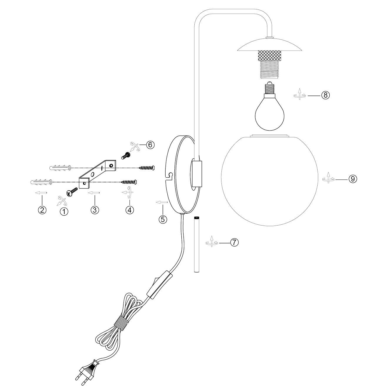 steinhauer-wandleuchte-bollique-schwarz-glasmetall-bettlampe-e14-4609zw-9