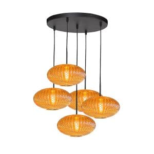 pendelleuchte5-flammigschwarzmitamberglasmexliteaurelio-12