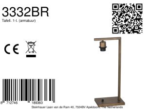 tischlampestehlampebronzeohneschirmsteinhauere27-8a