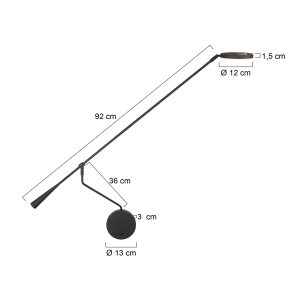 wandleuchteschwarzmitlangenschwenkarmsteinhauersoleil2-7