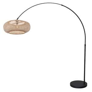 mexlite-stehlampe-flair-schwarz-bambusmetall-bogenlampe-e27-4663zw-1