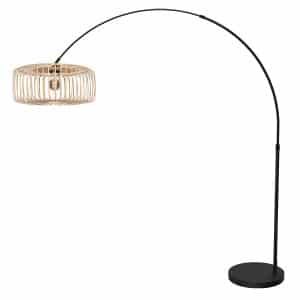 mexlite-stehlampe-flair-schwarz-bambusmetall-bogenlampe-e27-4665zw-1