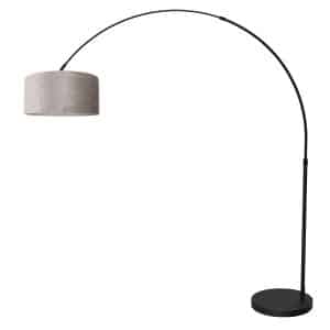mexlite-stehlampe-flair-schwarz-metalltextil-bogenlampe-e27-4654zw-1
