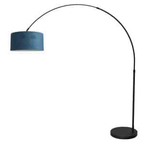 mexlite-stehlampe-flair-schwarz-metalltextil-bogenlampe-e27-4661zw-1