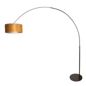 steinhauer-stehlampe-sparkledlight-braun-metalltextil-bogenlampe-e27-4765ca-1