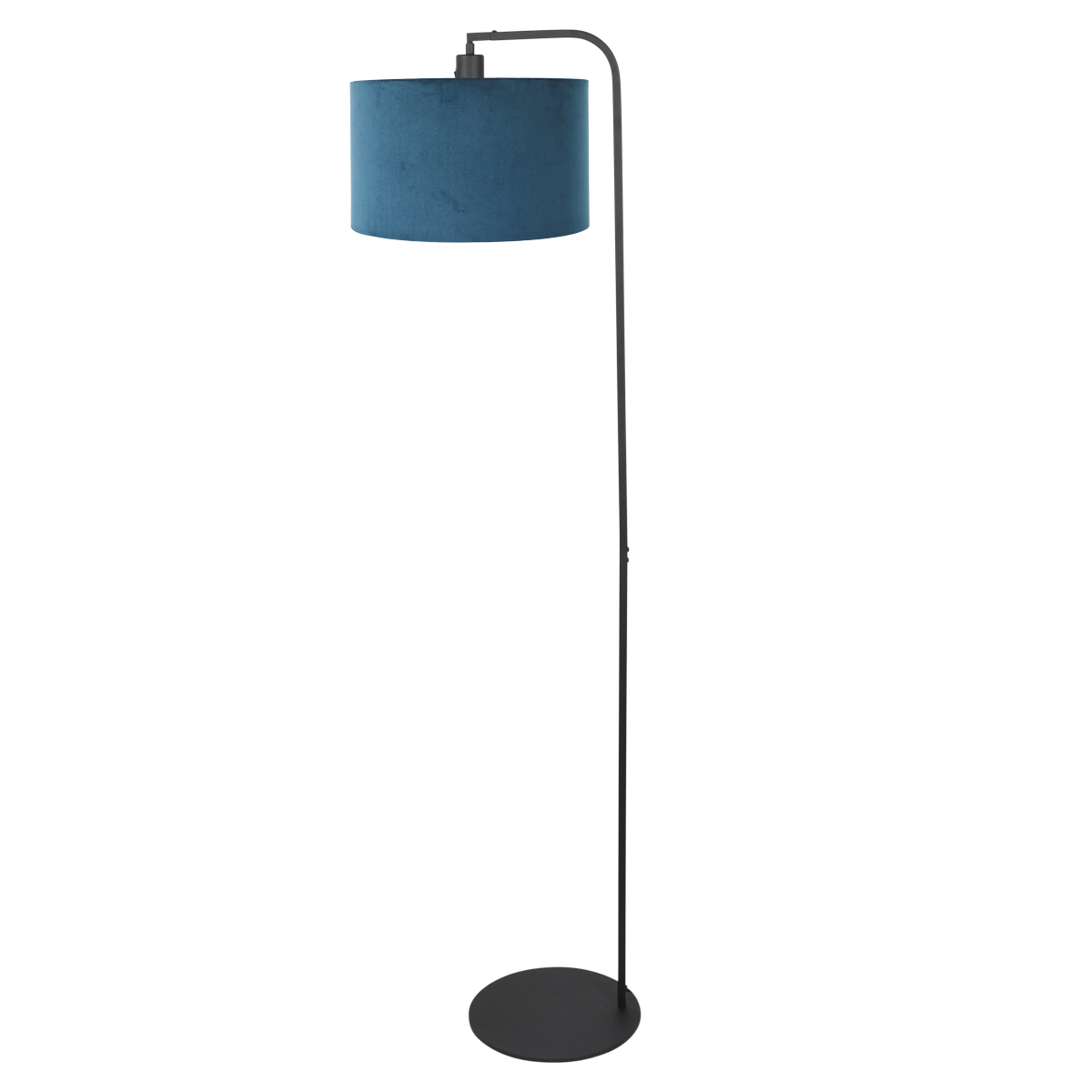 steinhauer-stehlampe-stang-schwarz-metallveloursstoff-ø28cm-e27-4797zw-1